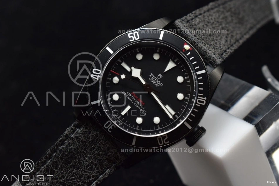 Strap Bay on Bezel DLC Best A2824 Edition Black Leather 1:1 ZF Dark V5 Heritage Distressed Black 0116